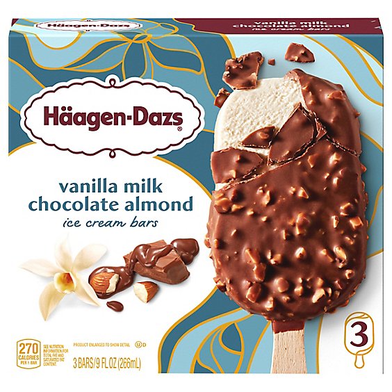 Haagen-Dazs Ice Cream Bars Vanilla Milk Chocolate Almond - 3-3 Fl. Oz.