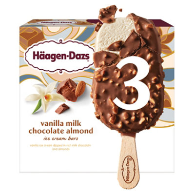 Haagen-Dazs Vanilla Milk Chocolate Almond Ice Cream Snack Bars - 3 Count - Image 3