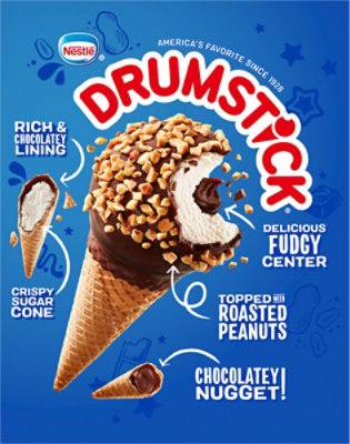 Drumstick Frozen Dairy Dessert Cones Vanilla Fudge 4 Cones - 18.1 Fl. Oz. - Image 5