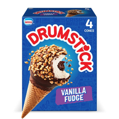 Drumstick Frozen Dairy Dessert Cones Vanilla Fudge 4 Cones - 18.1 Fl. Oz. - Image 2