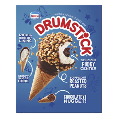 Drumstick Frozen Dairy Dessert Cones Vanilla Fudge 4 Cones - 18.1 Fl. Oz. - Image 1
