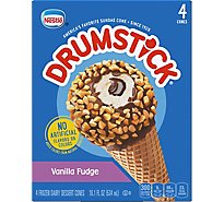 Drumstick Frozen Dairy Dessert Cones Vanilla Fudge 4 Cones - 18.1 Fl. Oz.