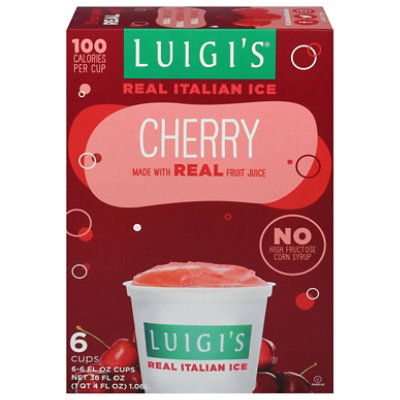 LUIGIS Real Italian Ice Fat Free Cherry - 6-6 Fl. Oz. - Image 3