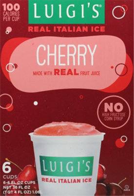 LUIGIS Real Italian Ice Fat Free Cherry - 6-6 Fl. Oz. - Image 2