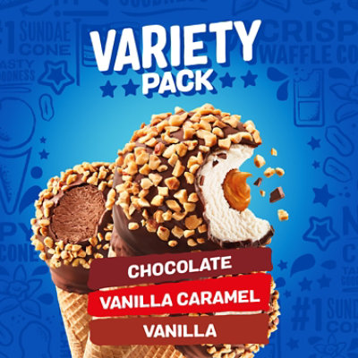 Nestle Drumstick Chocolate Vanilla Caramel Cones Variety Pack - 8 Count - Image 4