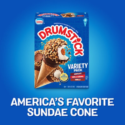 Nestle Drumstick Chocolate Vanilla Caramel Cones Variety Pack - 8 Count - Image 3