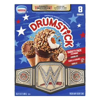 Nestle Drumstick Chocolate Vanilla Caramel Cones Variety Pack - 8 Count - Image 3