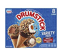 Nestle Drumstick Chocolate Vanilla Caramel Cones Variety Pack - 8 Count