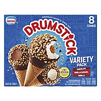 Drumstick Chocolate Vanilla Caramel Cones Variety Pack - 8 Count - Image 1