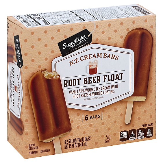 Signature SELECT Ice Cream Bars Root Beer Float Light - 6-2.5 Fl. Oz.
