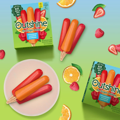 Outshine No Sugar Added Strawberry Tangerine And Raspberry Frozen Fruit Pops - 12 Count - Image 2