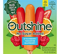 Outshine Fruit Ice Bars No Sugar Added Strawberry Raspberry Tangerine 12 Counts - 18 Fl. Oz.
