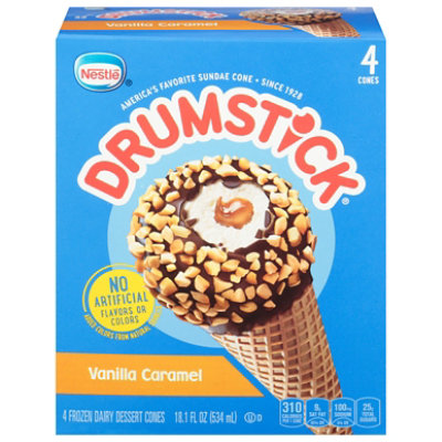 Drumstick Frozen Dairy Dessert Cones Vanilla Caramel 4 Cones - 18.1 Fl. Oz. - Image 3