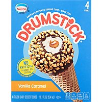 Drumstick Frozen Dairy Dessert Cones Vanilla Caramel 4 Cones - 18.1 Fl. Oz. - Image 2