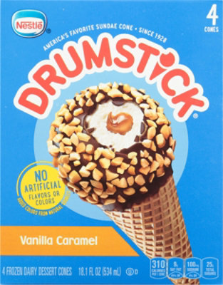 Drumstick Frozen Dairy Dessert Cones Vanilla Caramel 4 Cones - 18.1 Fl. Oz. - Image 2