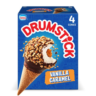Drumstick Frozen Dairy Dessert Cones Vanilla Caramel 4 Cones - 18.1 Fl. Oz. - Image 2