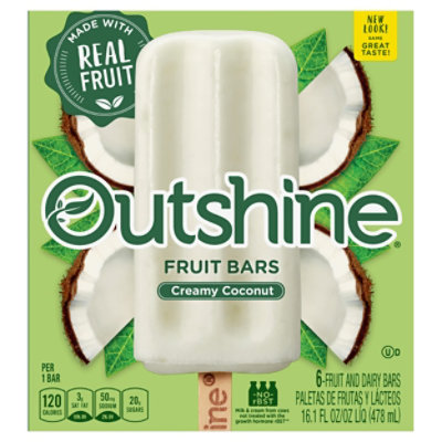 Outshine Fruit Bars Creamy Coconut 6 Count - 16.1 Fl. Oz.
