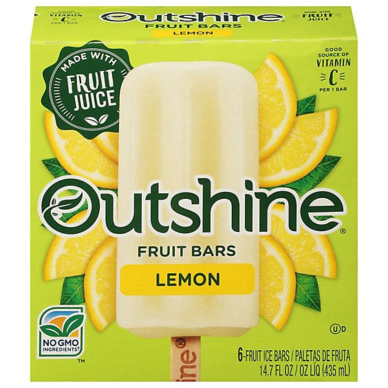 Outshine Fruit Ice Bars Lemon 6 Count - 14.7 Fl. Oz.