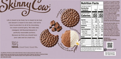 Skinny Cow Ice Cream Sandwiches Low Fat Vanilla & Chocolate - 6-4 Fl. Oz. - Image 6