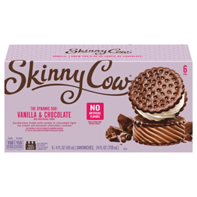 Skinny Cow Ice Cream Sandwiches Low Fat Vanilla & Chocolate - 6-4 Fl. Oz. - Image 2