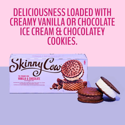 Skinny Cow Ice Cream Sandwiches Low Fat Vanilla & Chocolate - 6-4 Fl. Oz. - Image 3