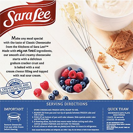 Sara Lee Cheesecake Original Cream Smooth & Creamy Classic - 17 Oz - Image 5