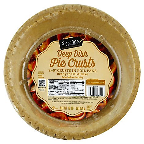 Signature SELECT Pie Crusts Deep Dish - 16 Oz