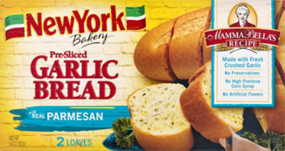 New York Bakery Pre-Sliced Garlic Bread with Parmesan - 14 Oz.