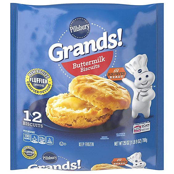 Pillsbury Grands! Frozen Biscuits Buttermilk 12 Count - 25 Oz