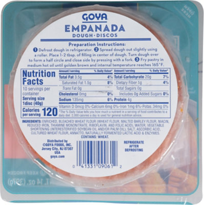 Goya Dough For Turnover Para Empanadas 10 Count - 14 Oz - Image 5