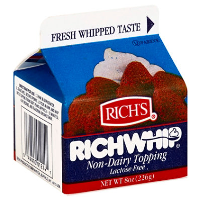 Richs Richwhip Topping Non Dairy Lactose Free - 8 Oz - Image 1