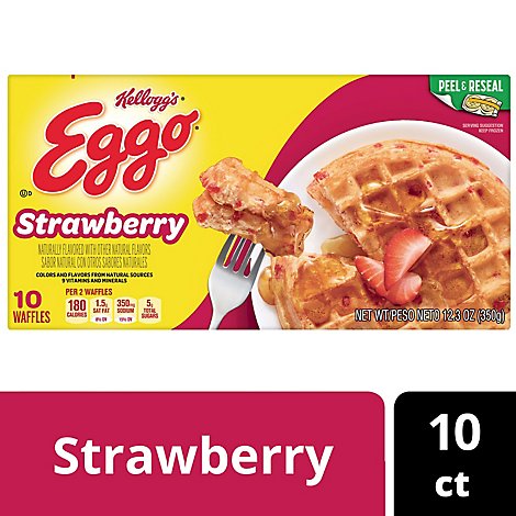 Eggo Strawberry Frozen Breakfast Waffles 10 Count - 12.3 Oz