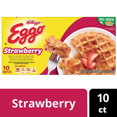 Eggo Frozen Waffles Breakfast Strawberry 10 Count - 12.3 Oz