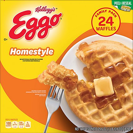Eggo Homestyle Frozen Breakfast Waffles 24 Count - 29.6 Oz - Image 6