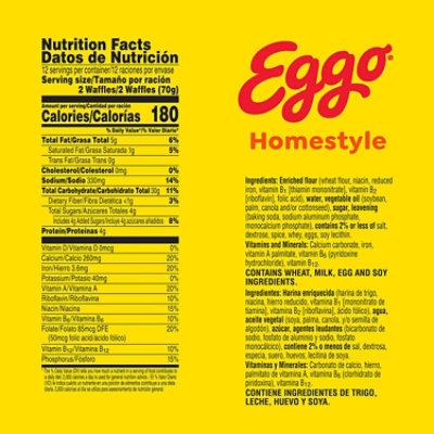 Eggo Frozen Waffles Homestyle Frozen Breakfast 24 Count - 29.6 Oz - Image 3