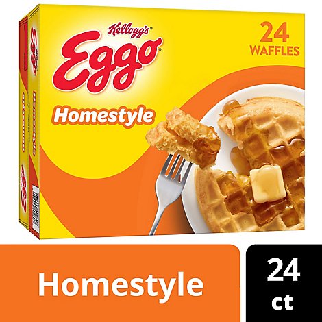 Eggo Frozen Waffles Breakfast Homestyle 24 Count - 29.6 Oz