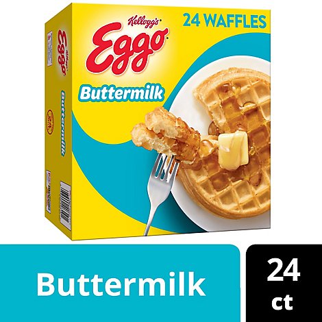Eggo Frozen Waffles Breakfast Buttermilk 24 Count - 29.6 Oz