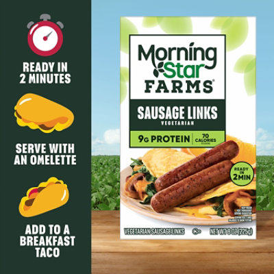 MorningStar Farms Meatless Sausage Links Plant Based Protein Original - 8 Oz - Image 4