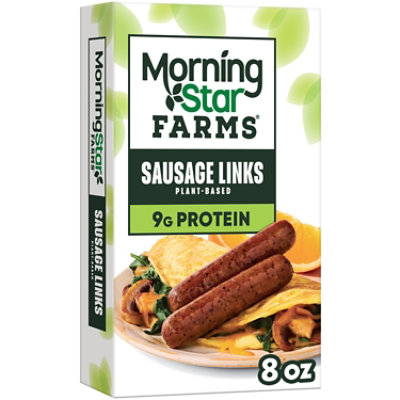 MorningStar Farms Meatless Sausage Links Plant Based Protein Original - 8 Oz
