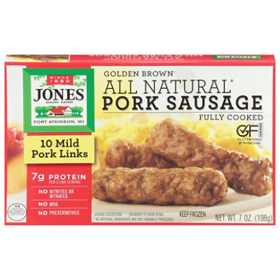 Jones Dairy Farm Sausage All Natural Golden Brown Mild Pork Links 10 Count - 7 Oz - Image 3