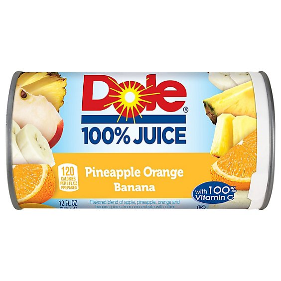 Dole Juice 100% Pineapple Orange Banana With Vitamin C - 12 Fl. Oz.