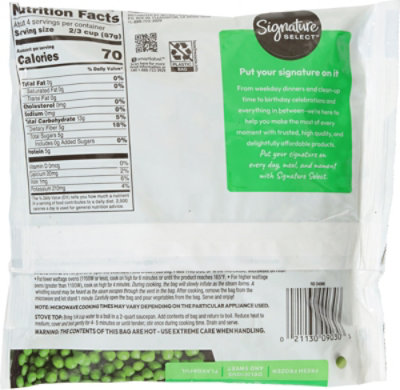 Signature SELECT Peas Green Steam In Bag - 12 Oz - Image 7