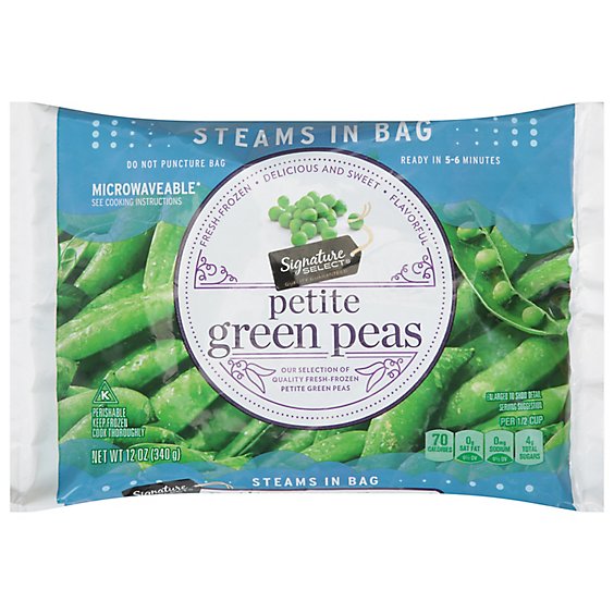 Signature SELECT Peas Green Steam In Bag - 12 Oz
