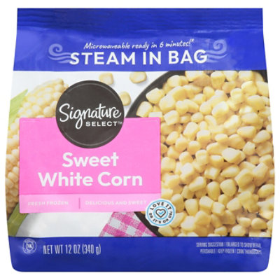 Hanover White Sweet Corn, Gold Line, Steam-in-Bag, 12 oz Bag (Frozen)