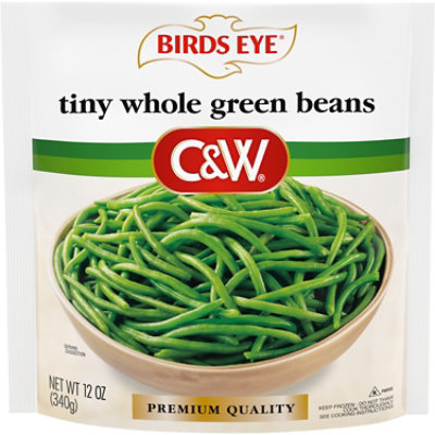 C&W Green Beans Whole Tiny - 12 Oz