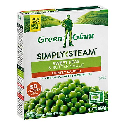 Green Giant Steamers Peas Sweet & Butter Sauce Lightly Sauced - 10 Oz - Image 1