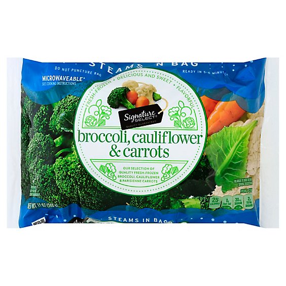 Signature SELECT Broccoli Parisienne Style Carrots & Cauliflower Steam In Bag - 12 Oz