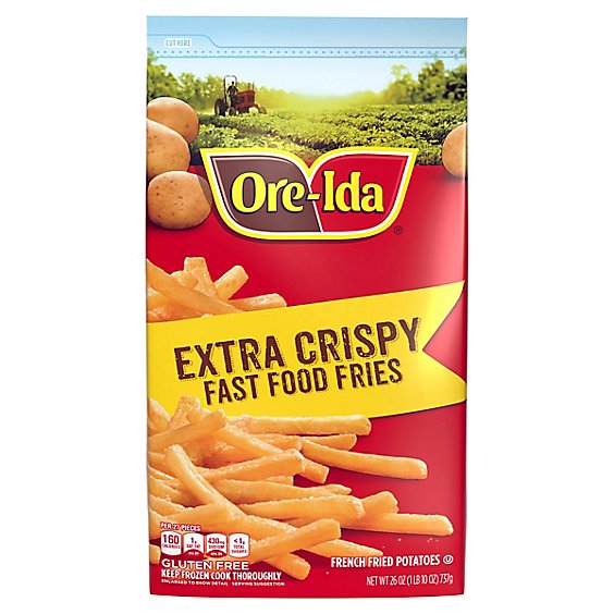 Ore-Ida Extra Crispy Fast Food French Fries Fried Frozen Potatoes Bag - 26 Oz