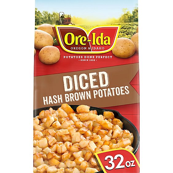 Ore-Ida Diced Hash Brown Frozen Potatoes Bag - 32 Oz