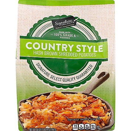 Signature SELECT Potatoes Shredded Hash Browns Country Style - 30 Oz - Image 1